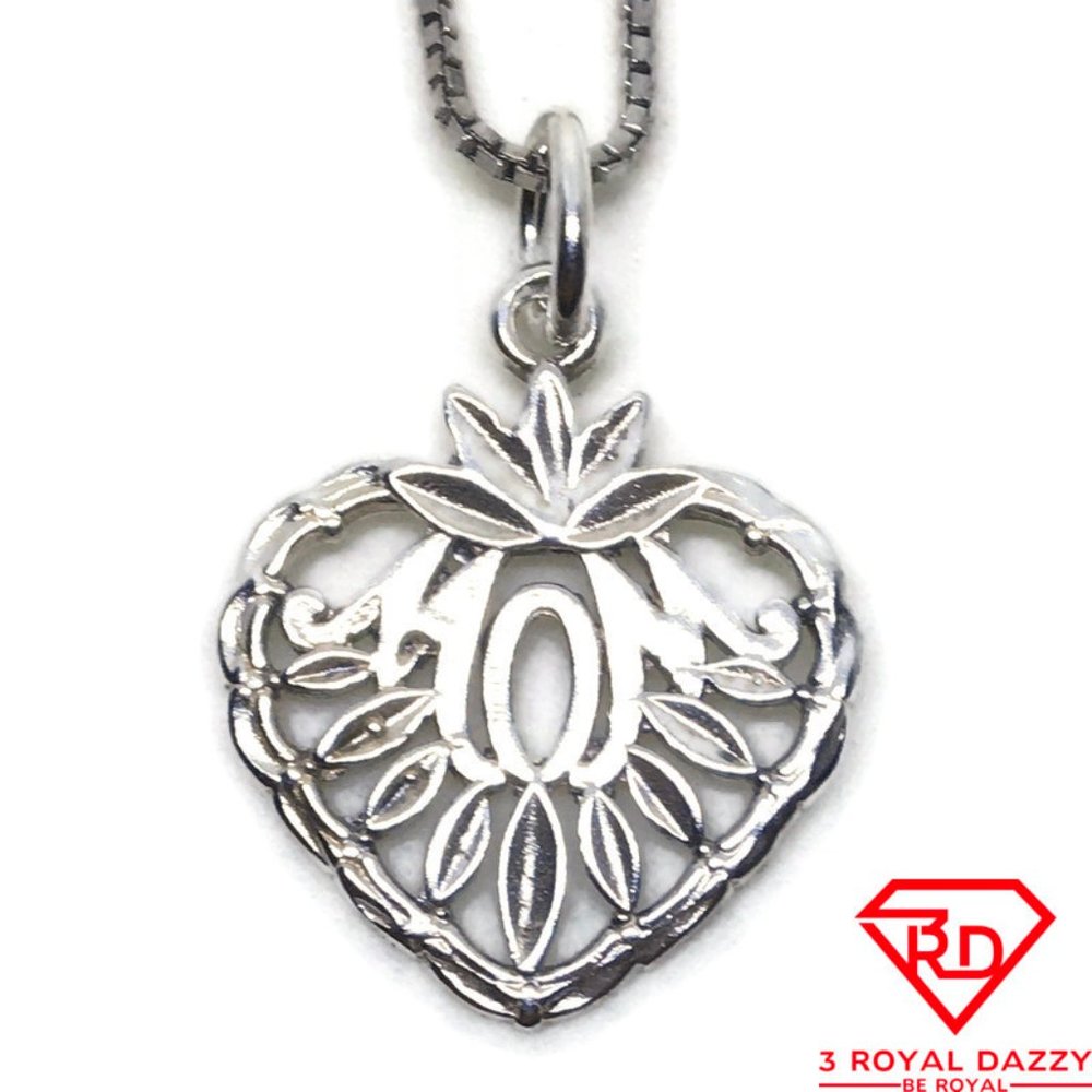 Heart fruit Mom 3D Pendant 925 Sterling Silver